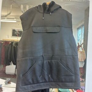 La bete shearling oversized vest with hood